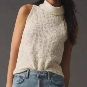 Anthropologie PILCRO knit sleeveless sweater, L, cream